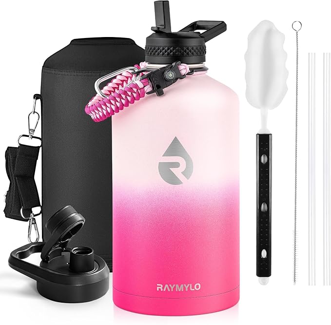 RAYMYLO One Gallon Water Bottle Insulated, Triple Walled Vacuum Stainless Steel