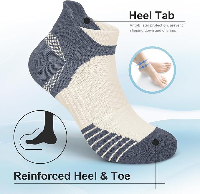 Iseasoo Copper Ankle Compression Socks - Low Cut Arch Support Socks for Men & Women, Running, Nurses, Plantar Fasciitis Socks