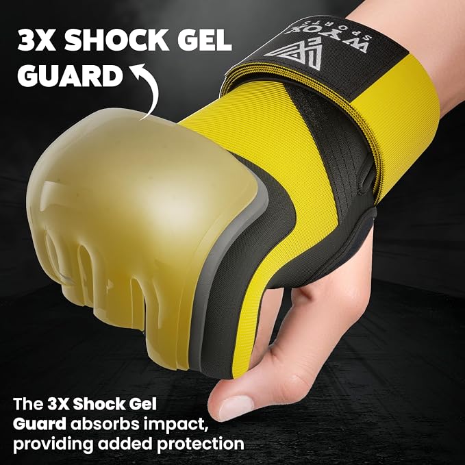 WYOX Neoprene Gel Boxing Hand Wraps Inner Gloves for Men & Women – 80cm/31in Quick Wrist Strap, Padded Knuckle Protection, Fingerless MMA Muay Thai Kickboxing Wraps for Training & Martial Arts