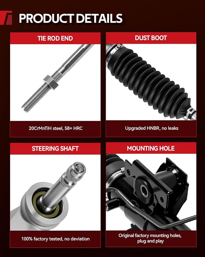 Torchbeam Hydraulic Power Steering Rack and Pinion Replacement for Mitsubishi 2009-2015 Outlander 2.4L, 2008-2010 Lancer 2.0L, 2009-2015 Lancer 2.4L Replace# 262158