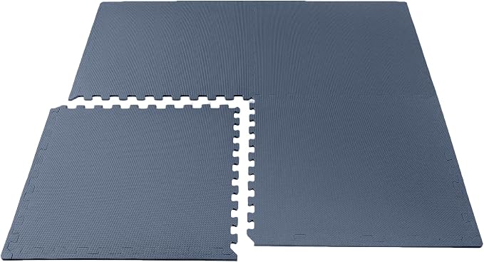 We Sell Mats 1/2" Thick Multipurpose EVA Foam Exercise Floor Mat, Interlocking Tiles, Anti-Fatigue for Home or Gym, 24 in x 24 in, 12 Tiles, Navy