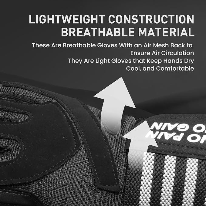 FINGER TEN Weightlifting Workout Gloves Men | Full Half Finger, Wrist Strap Support, Padded Grip, Weight Lifting Gym Fitness