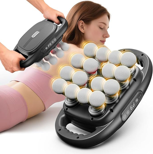 16-Head Massage Gun, Deep Tissue Back Massager with 99 Adjustable Intensities & 9 Modes, Electric Percussion Massager, Gun Tool for Back/Shoulders/Legs/Arms/Neck (16 Head)