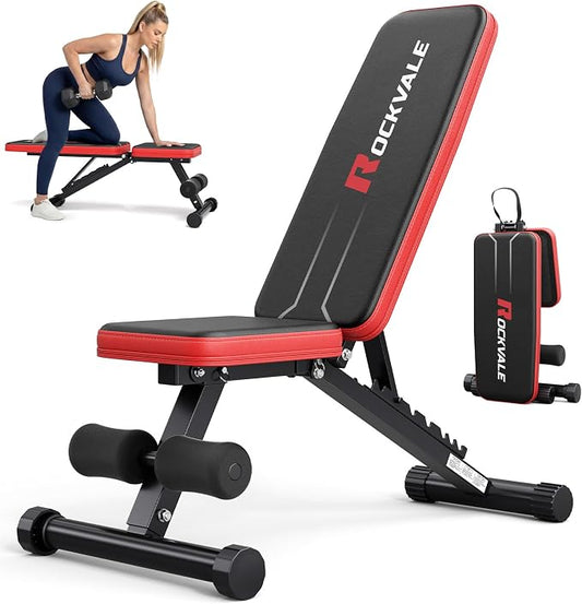 95% Pre-assemble Adjustable Weight Benches for Home Gym, 9 Backpad Positions Workout Bench, 660lb Compact Bench Press for Small Space(1Sec Fast Folding)