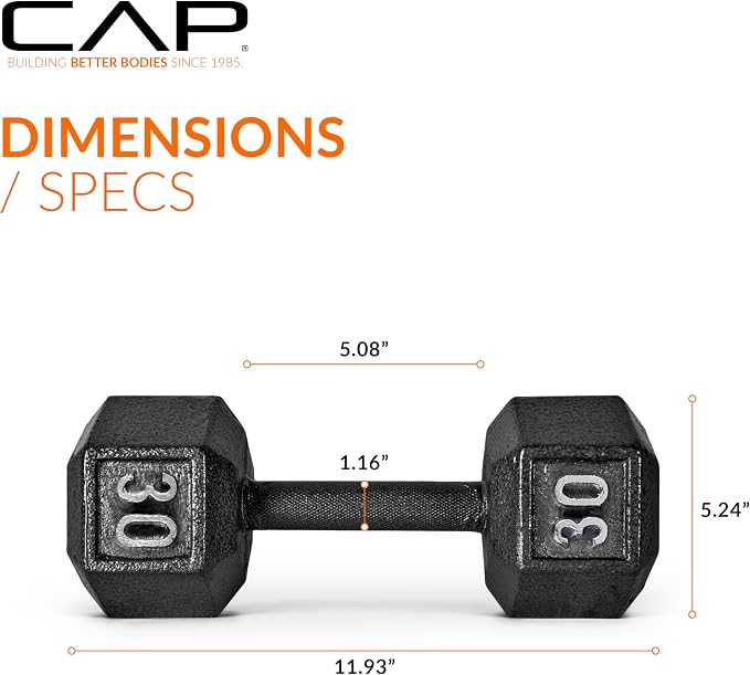 CAP Barbell Cast Iron Hex Dumbbell | Multiple Options