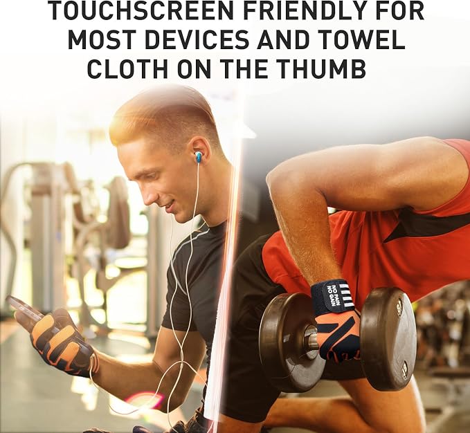 FINGER TEN Weightlifting Workout Gloves Men | Full Half Finger, Wrist Strap Support, Padded Grip, Weight Lifting Gym Fitness