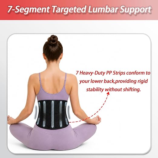 Adult Breath Lumbar Support Brace Dual Adjustable Straps Back Pain | Breathable Back Brace Dual Adjustable Straps Adult Lumbar Support for Sciatica Back Pain Relief,Blcak,33-41 In