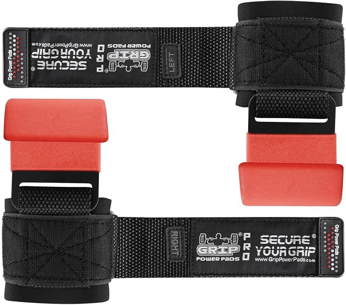 Weight Lifting Rod Hooks Heavy Duty Wrist Wraps Power Weight Lifting Training Gym Grips Straps Set of 2