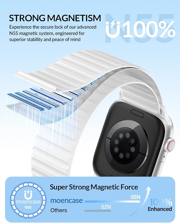 Patented Magnetic Silicone Sport Band for Apple Watch Bands for Women Men | Soft Silicone Solo Loop 40mm 38mm 41mm 44mm 45mm 42mm 49mm, Sport Strap for iWatch Series 11 10 9 8 7 6 5 4 3 2 1 SE Ultra