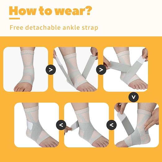 Ankle Brace for Men and Women Adjustable Compression Support (1Pair, Small) | Removable Figure-8 Straps, Anatomical fit - Ankle Sprains & Tendonitis & Plantar Fasciitis & Sports & Injury Recovery