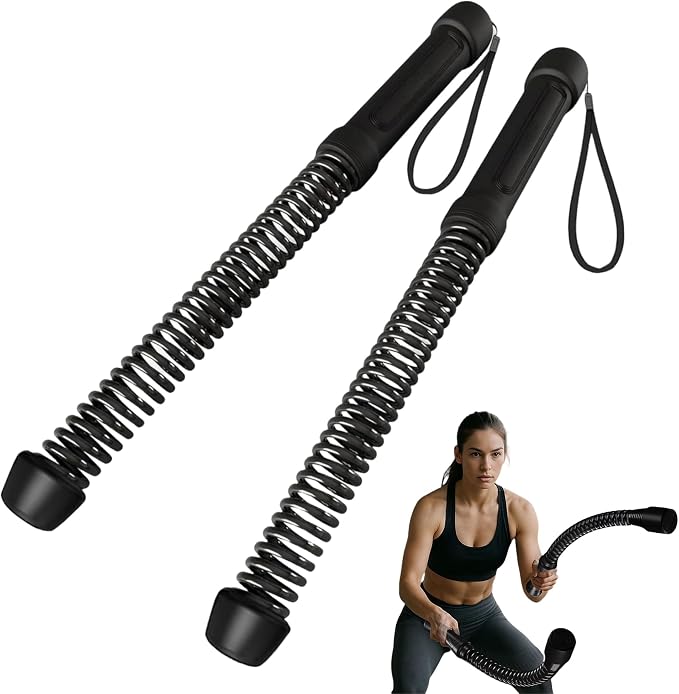 Cordless Battle Ropes (2-Pack) Portable Workout Ropes for HIIT Workouts,Cardio & Muscle Training,Low-Impact Cardio Training,Home Gym Equipment for Men & Women(1.9LB x 2) (1.8LB*2)
