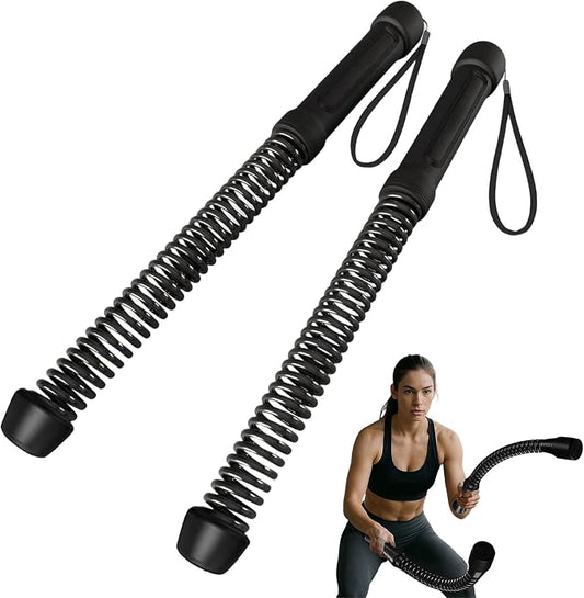 Cordless Battle Ropes (2-Pack) Portable Workout Ropes for HIIT Workouts,Cardio & Muscle Training,Low-Impact Cardio Training,Home Gym Equipment for Men & Women(1.9LB x 2) (1.8LB*2)