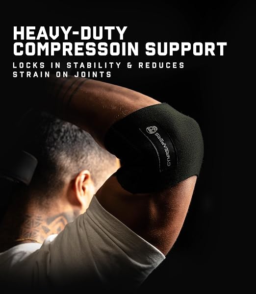 Gymreapers Elbow Compression Cuff for Weightlifting, Powerlifting – Support & Relief for Tendonitis, Stability, Tennis Elbow, Strength Training & Injury Recovery (Green, 10")