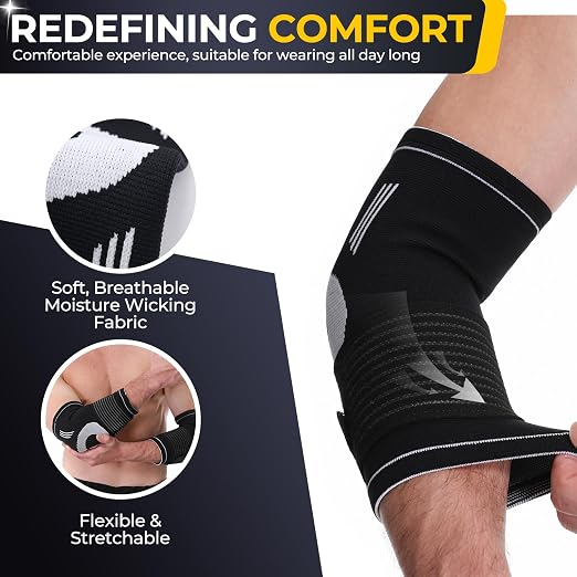NeoTech Care Elbow Support Brace (Black, Size L, 1 Unit)
