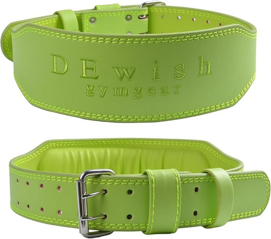 Leather Weightlifting Belt, 10 Adjustable Holes, 4”Width, Double Prong Power Belt for Gym Bodybuilding, weightlifting, powerlifting, squats and deadlifts