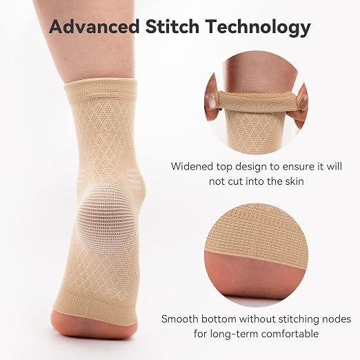 2 Pack Ankle Brace & Ankle Compression Sleeve for Women Men | Arch Support Socks, All-Day Wear, Achilles Tendonitis Brace for Plantar Fasciitis, Sprains, Foot Swelling Relief