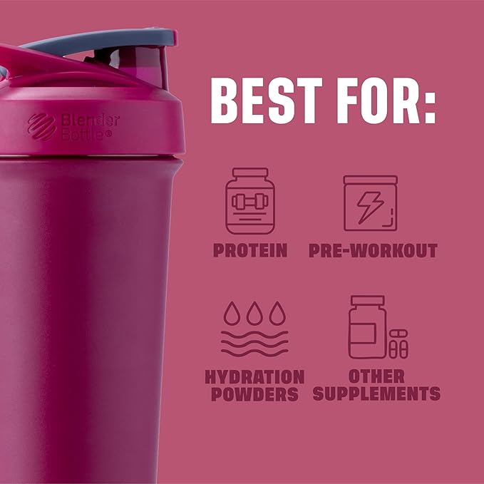 BlenderBottle Strada Sleek - Stainless Steel - 25-oz. - Raspberry