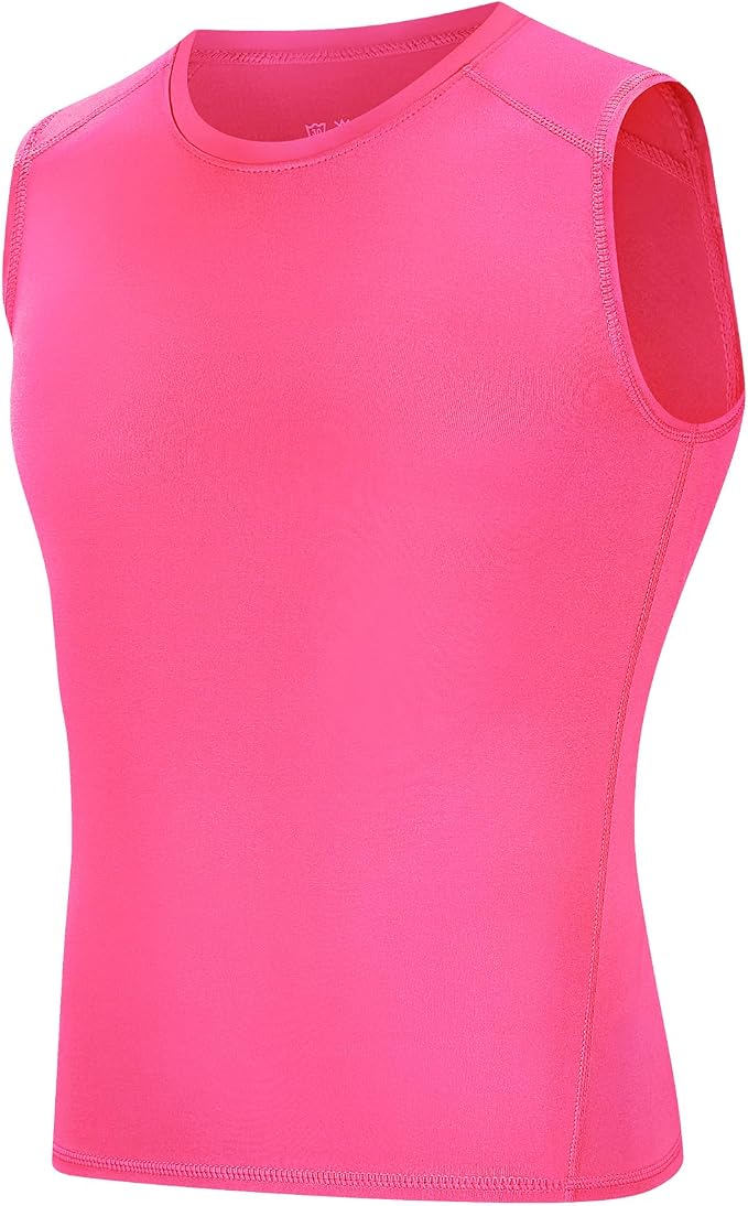 Youth Boys Sleeveless Compression Shirt Basketball Football Undershirt Quick Dry Kids Athletic Tank Tops for Workout