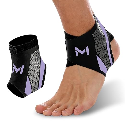 Ankle Brace Compression Support Stabilizer for Men Women, Adjustable Lace-up Ankles Sock, Sports Basketball Sprain Recovery Foot Orthopedic Grade Tendonitis Compression Sleeve, Purple