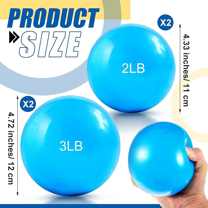 Halloscume 1 lb 2lb 3lb 4lb 5lb Weighted Toning Balls for Exercise, Innovations Soft Medicine Balls for Exercise, Pilates, Yoga, Balance, Flexibility