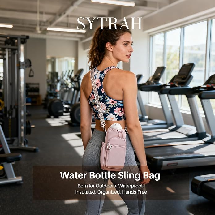 Water Bottle Carrier Bag with Strap, Insulated Corssbody Purse