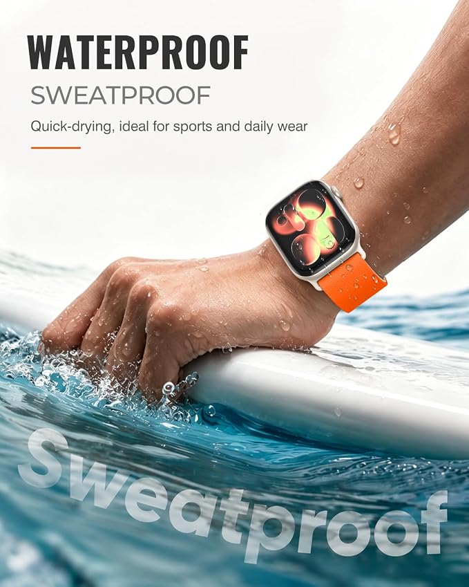 Magnetic Silicone Sport Band for Apple Watch 42mm 46mm 49mm 38mm 40mm 41mm 44mm 45mm Men Women, Patented Auto Lock Breathable Soft Loop for iWatch Ultra SE Series 11 10 9 8 7 6 5 4 3 2 1 All Day Comfort