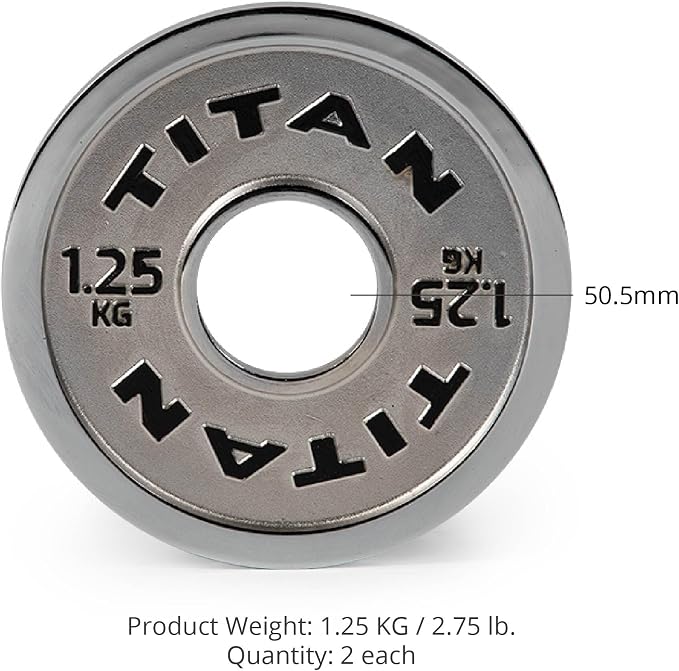Titan Fitness Olympic Calibrated Steel Powerlifting Plates, Machine Precision Steel Discs