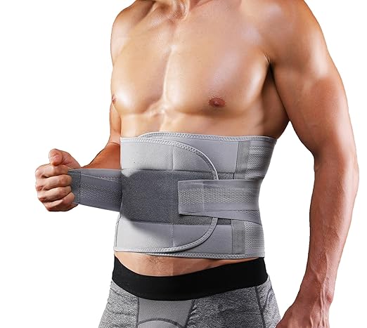 Back Brace for Lower Back Pain Men Women, Back Support Brace & Elastic Supports Belly Band Stomach Wrap Waist Belt Waist Trainer, Waist Brace Waist Trainer for Men Sciatica Pain Relief (Gray, X-Large)