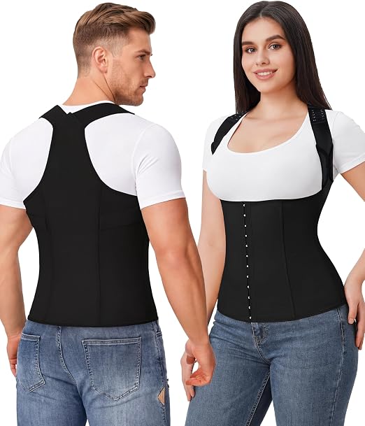 YERKOAD Back Brace for Women Full Back Straightener Posture Corrector Black | Breathable Back Support Posture Corrector Adjustable Waist Trainer Full Back Pain Relief Brace for Working, Exercising