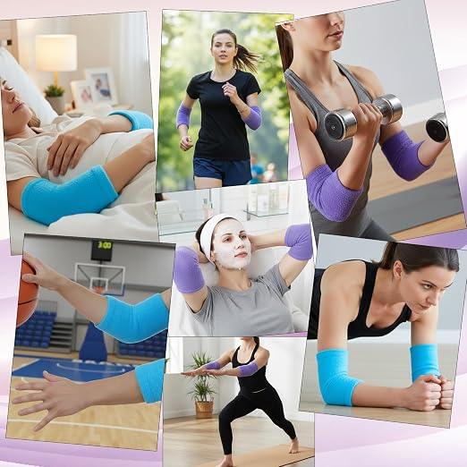 2 Pairs Elbow Moisturizing Sleeve,Elbow Pads for Women with Beauty Gel Moisturizing, Elbows Protectors for Elderly, for Moist Chapped Dry Skin Care,Cover Heel Socks,Elbows Sleeves