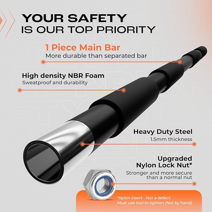 Yes4All Heavy Duty Wall Mounted Pull Up Bar, Over Door Pull Up Bar for Doorway, Multi Grip Chin Up Bar, Sturdy Strength Training Bars & Durable Gym Bar for Home Exercise