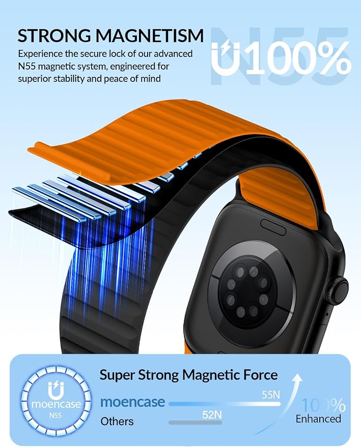 Patented Magnetic Silicone Sport Band for Apple Watch Bands for Women Men | Soft Silicone Solo Loop 40mm 38mm 41mm 44mm 45mm 42mm 49mm, Sport Strap for iWatch Series 11 10 9 8 7 6 5 4 3 2 1 SE Ultra