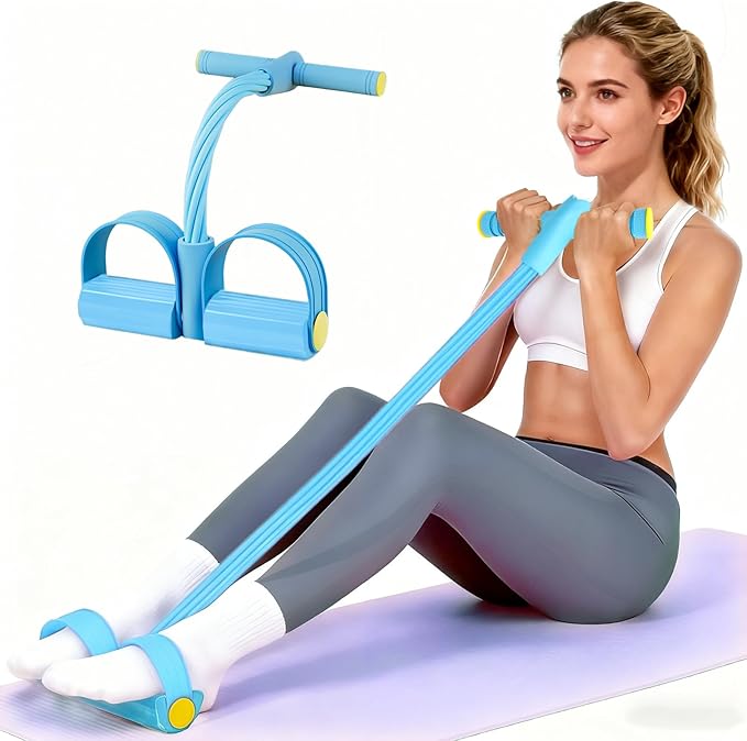 Pedal Resistance Bands with Handles, Upgrade 6-Tubes Elastic Bands for Exercise, Natural Rubber Foot Pedal Resistance Bands, Multifunction Fitness Bands for Abdomen, Waist, Arm, Leg, Pilates