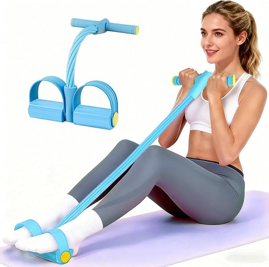 Pedal Resistance Bands with Handles, Upgrade 6-Tubes Elastic Bands for Exercise, Natural Rubber Foot Pedal Resistance Bands, Multifunction Fitness Bands for Abdomen, Waist, Arm, Leg, Pilates