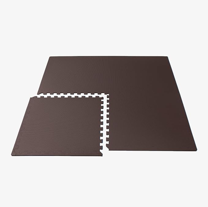 We Sell Mats 1/2 Inch Thickness Multipurpose EVA Foam Floor Tiles, Interlocking Floor Mat for Indoor Gym and Home Use, 24 in x 24 in, Brown, 16 Square Feet (4 Tiles)