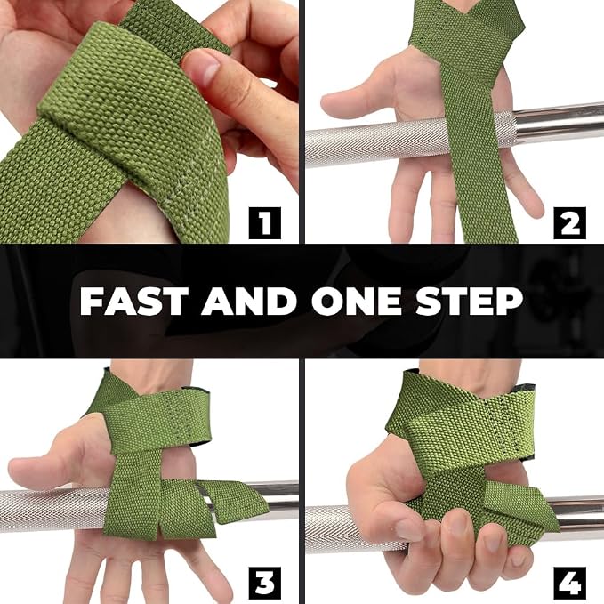 WSAKOUE Lifting Straps, Weightlifting Straps, Deadlift Straps with Padded Neoprene for Power Lifting, Bodybuilding, Gym Workout, Strength Training & Fitness Workout, Resistance