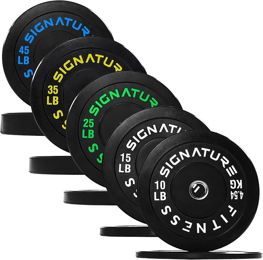 Fitvids 2-Inch Olympic Rubber Weight Plates Sets, Bumper Plates Set for Strength Training, 50-370 Lbs Multiple Options