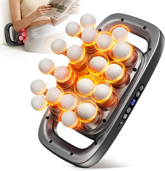 20-Head Massage Gun, 3 Modes and 30 Speed Levels | 20-head wide coverage, quiet 35 dB operation, Type-C charging, and up to 6 hours of cordless use for full-body relaxation.
