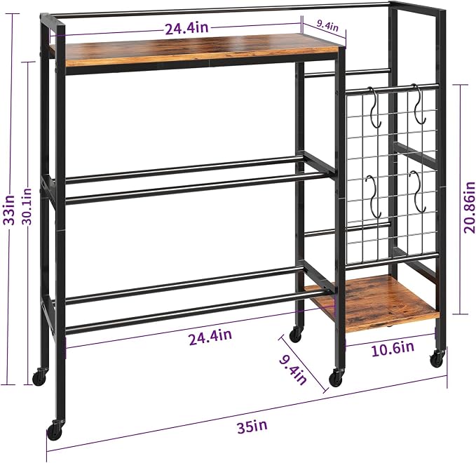 HavenlyYouth Dumbbell Rack, Home Gym Weight Rack Storage, Adjustable Dumbbell Stand Organizer with Wheels, Holds Dumbbells, Kettlebells, Yoga Mats