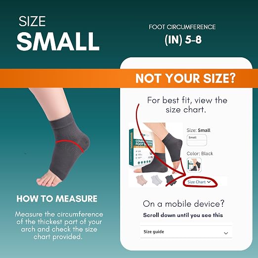 PhysFlex Ankle Brace Support - Ankle Compression Sleeve - Foot Brace for Women & Men - Tendonitis & Arthritis Ankle Brace Sports Running, Plantar Fasciitis Relief & Stabilizing Ankle Wrap
