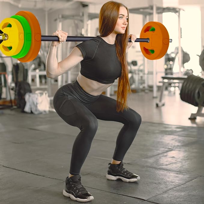Garvee Adjustable Barbell Weight Set, Adjustable Free Weights Cardio Pump Set for Home Gym,Multi-Color, 20 kg