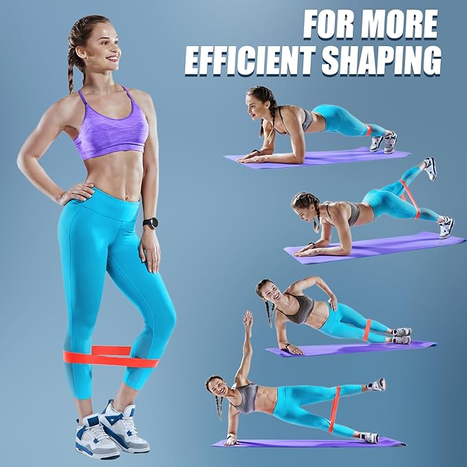 WHATAFIT Resistance Bands with Handles, 5-Level Exercise Bands for Workout | Natural latex,10-50 lbs, stackable to 150,Ankle Straps, Door Anchor,Guide. For Strength, Yoga,Home Gym,Travel & Workout.