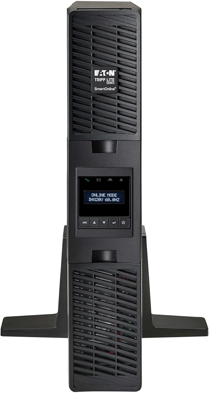 Tripp Lite Eaton Series SmartOnline 1500VA UPS, Pure Sine Wave Double-Conversion, 1350W, 2U Rack/Tower, Extended Run, Network Card Included, LCD, 2 Year Warranty & $250,000 Insurance (SU1500RTXLCDN)