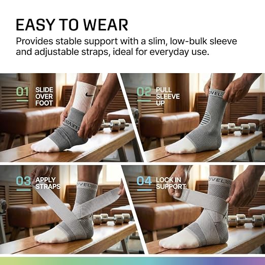 Modvel Foot & Ankle Brace Socks with Adjustable Support Strap – Compression Sleeve for Sprained Ankle, Plantar Fasciitis Relief Tendonitis & Arthritis, Stabilizing Foot & Ankle Support for Women & Men