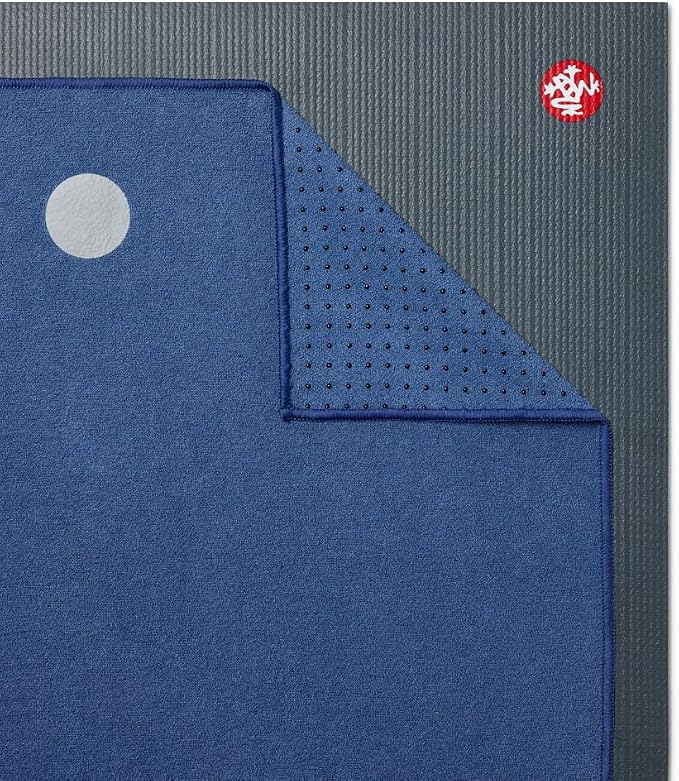 Manduka Yogitoes Hot Yoga Mat Towel - 71" | Moisture Activated Grip | Patented Silicone Nubs | Highly Absorbent, Durable & Easy Care | Made from Recycled Materials | 71 x 24 Inches | Moon