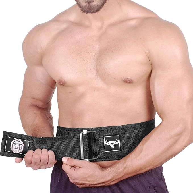 IBRO Quick Locking Premium Weight Lifting Belt - Back Support for Powerlifting, Cross Training & Gym Bodybuilding - 4 Inch Nylon Men and Women with Metal Buckle for Core Stability