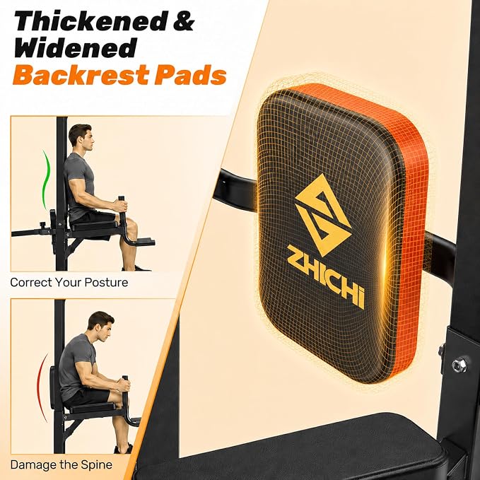 Z ZHICHI Foldable Pull-Up Dip Station Weight Capacity 400LBS