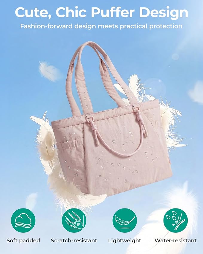 BAGSMART Yoga Pilates Tote Bag for Women with Knotted Handle, Gym Bag | 23L lightweight & waterproof shoulder sling bag, gym bag with yoga mat holder, for 15.6'' Laptop, ideal for work travel