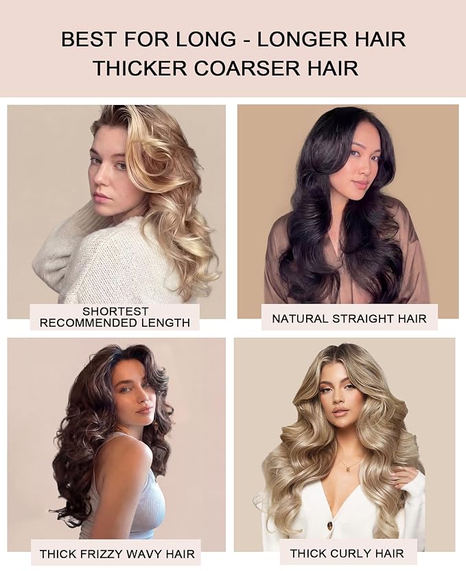 Grande Heatless Curls Overnight Rods - Upgraded Directional Grip Velvet - No Heat Hair Curlers to Sleep, Jumbo Large Hair Rollers Flexible Curling Rods Set for Long Thicker Coarser Hair Blowout Look