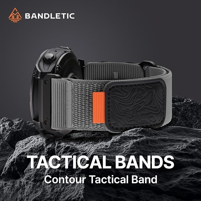 Bandletic 22mm Quick Fit Compatible with Garmin Instinct 3 2 Watch Band | CSPE Rib Bonds Buckle,Durable,Adjustable for Fenix 8 E 47mm/7 6 Pro/5 Plus/Forerunner 965/955/945/Approach S70/S62/S60/Epix